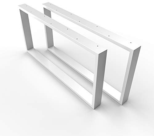 sossai® Couchtischkufen aus Stahl (pulverbeschichtet) | CKK1 | Farbe: Weiß | Breite 50 cm x Höhe 40 cm | 2 Stück (Paar) | Design Tischbeine