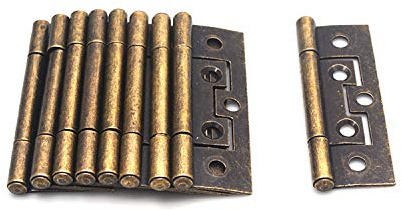FarBoat 10Pcs Non-Mortise Flush Hinges 1x2.7 Interior Hinges Vintage Antique for Furniture Cabinet Dresser Drawer Cupboard with Screws (Bronze, 25x69mm/1x2.7inch)