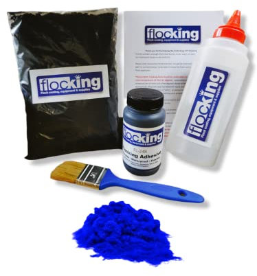 Petit kit de flocage à faire soi-même, tableau de bord floqué, projet, flocage en nylon, finition durable, (bleu électrique)