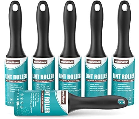 Lint Roller for Pet Hair [8m 60-Sheet Rolls,6 Pack], Extra Sticky Pet Hair Removal Easy Tear Dog Cat Hairs, Fur, Dust and Fluff from Clothes,Furniture,Upholstery,Carpets