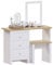 Vida Designs Arlington Dressing Table 3 Drawer Stool Mirror Vanity Set Bedroom Makeup White