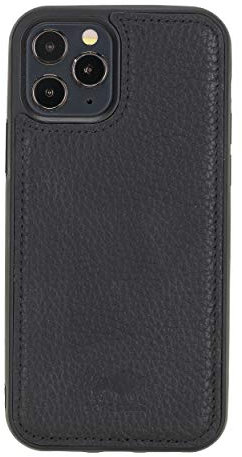 Solo Pelle Lederhülle für das iPhone 12 Pro Max in 6.7 Zoll Stanford Case Leder Hülle Ledertasche Backcover aus echtem Leder (Matt Schwarz)
