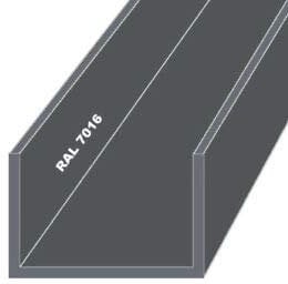 Aluminium U-Profil Pulverbeschichtet Anthrazit RAL 7016 (20x40x20x2 mm - 1000 mm)