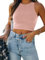 REORIA Damen Ärmellos Racerback Rundhals Tank Top Rosa M