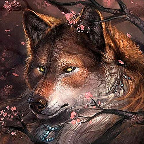 Puzzle 1000 Teile für Erwachsene,Wolf unter dem Kirschbaum Puzzles Geschicklichkeitsspiel für die Ganze Familie, Landschaf Puzzle Schwer Dekompressionder Erwachsenenpuzzle ab 14 Jahren 26X38cm（10.23