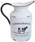 CVHOMEDECO. Primitive - Lata de leche galvanizada rústica con asa, jarrón de metal para decoración del hogar y el jardín, color blanco vintage