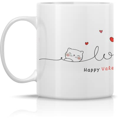 Tazza San Valentino ** LOVE** con gattini innamorati - Idea regalo per San Valentino ** Ottima qualità** Tazza per tè e caffè