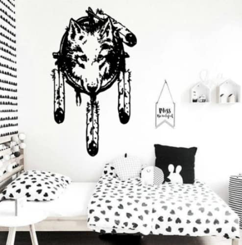 Wall Decal Nursery Kids Room Scanvinia Jungle Animal Dream Catcher Wall Sticker Playroom Vinyl De56cmhighx32cmwide