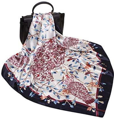 FAIRYGATE Schal Kopftücher Halstuch Damen Seide Gefühl Schals Frauen Elegant Seidenschal Seidentuch Scarf Bandana Taschentuch Ansatz Handgelenkband 61011