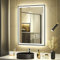 GANPE Espejo de baño LED, Espejo de tocador de Maquillaje montado en la Pared, Espejo Iluminado Moderno Grande, antiniebla+IP44 Impermeable+Vertical y Horizontal (60 x 80 cm)