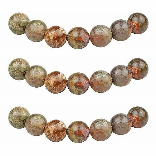 MJDCB Perlen zum Auffädeln 8mm 45 stück Ozean Stein Halbedelsteine Perlen mit Loch Natürliche Lose Runde Steinperlen für Herstellung Schmuck Armbänder Halsketten