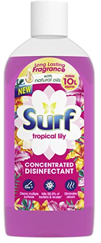 Surf Tropical Lily Concentrated Disinfectant eliminates 99.9% of germs multi-purpose cleaner for sparkling clean surfaces 240 ml