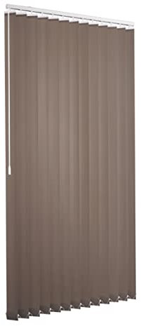 Ventanara® Lamellenvorhang durchgehende Schiene Komplettset Vertikaljalousie 89mm inkl. Montagematerial (Taupe (tageslicht), 200 x 250 cm)