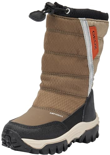 Geox J Himalaya Boy B ABX Bateau à Cheville, Beige/Noir, 24 EU