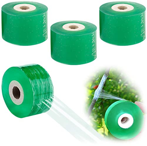 Taozoey Veredelungsband, Transparent Pfropfband, Veredelungsband für Obstbäume, Fuß Pfropfen Dehnbare Band, Veredelungstape für Pflanzen Blumen/Obstbaum (4 Rollen)