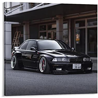 Sportwagen-Poster für BMW E36 M3 Rennwagen, dekoratives Gemälde, Leinwand, Wand- und Kunstbild, modernes Familien-Schlafzimmer, Dekoration, 30 x 30 cm