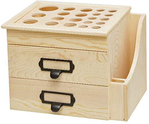 3-lagiges Display-Rack für ätherische Öle, Aufbewahrungsbox für ätherische Öle, große Aufbewahrungsbox für ätherische Öle, bis zu 81 Flaschen (Color : Beige, Size : 28x21.5x20cm)