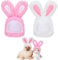 2 Stück Ostern Kaninchenohren Hüte für Katze Hunde Niedliches Katzen Outfit Hasenohren Kostüm für Kätzchen Welpen Haustier Hase Mützen Cosplay Party Zubehör, Weiß Rosa