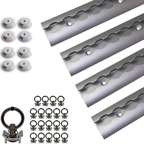 NTG Alu Airlineschiene runde halbrunde Form -TÜV Zertifiziert- m. Bohrungen -Sparsetauswahl- Ladungssicherung | LKWs, Wohnmobile, Transporter u. Anhänger | Silber eloxiert (LS.B25-1000.SET1.4)