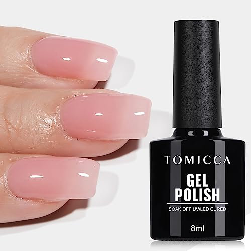 TOMICCA - Smalto gel UV per unghie, rosa, 8ml, smalto per unghie per lampada UV o LED, per manicure