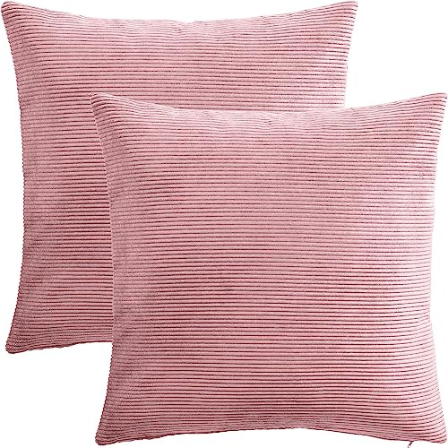 Erwin Müller Kissenhülle Glasgow 2er-Pack Cord altrosé Größe 40x40 cm
