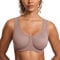 SYROKAN Women's Max Control Solid High Impact Plus Size Underwire Sports Bra for Large Breasts Brick 36DD