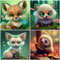 SHUIBIAN 4PCS Diamond Painting Bilder Füchse Faultier Igel Tiere 5D Diamant Painting Full Set, Malen nach Zahlen, Diamant Malerei Kits Für Home Wall Dekoration