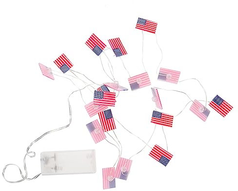UKCOCO 1satz Amerikanischen Flaggen- -lichterketten Für Unabhängigkeitstag Dekorative String Lights Ohne Batterien Für Partys Und Festlichkeiten Kreative Und Sichere Raumdekoration