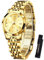 OLEVS Gold Uhr Damen Edelstahl Schicke Analog Kleid Damen Armbanduhr Klein Zifferblatt Luxus Metallarmband Damenuhr mit Datum Diamant Römische Zahlen Quarz Frauen Uhr Wasserdicht Leuchtend Geschenke