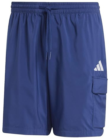 adidas Herren Essentials Small Logo Cargo Chelsea Short Shorts, Dark Blue/White, XXL
