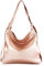 modamoda de T192 Damen Leder Rucksack Schultertasche 2in1 handmade in Italy, Farbe:Roségold-Metallic