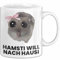 Sad Hamster Meme Lustige Tasse Hamsti Trauriger Hamster Büro Kaffee-Becher Hamsti Will Nach Hausi (Weiß)