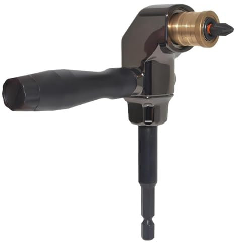 Rordigo Right Angle Drill Attachment, All Metal Body 90 Degree Drill Adapter with Detachable Handle, Drill Bit Corner Adapter Easy to Use