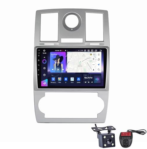 ZZPHKK 9 Zoll Android 13 Double DIN Car DAB+ Radio für Chrysler 300C 1 2004-2011 mit Wireless CarPlay Android Bluetooth 5.0/4G WiFi/FM RDS Auto Radio Player/Lenkradsteuerung/DSP Stereo(Size:NF-3)