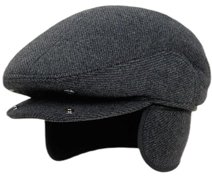 Ardorion Herren Schirmmütze mit Fleece Futter und Ohrenschutz Schiebermütze Winter Frühling Herbst gefütterte Mütze Flatcap