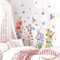 Tanlaby Garten Blumen Wandaufkleber Vögel Schmetterlinge Wandsticker Blumenpflanze Wandaufkleber Abziehen und Aufkleben Abnehmbar Wanddeko für Wohnzimmer Schlafzimmer Sofa Flur Hintergrund Dekoration