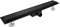 sunrik Duschrinne 110 cm, Schwarz Befliesbar Duschrinne extra flach, Edelstahl Bodenablauf Komplettset mit Siphon Haarsieb