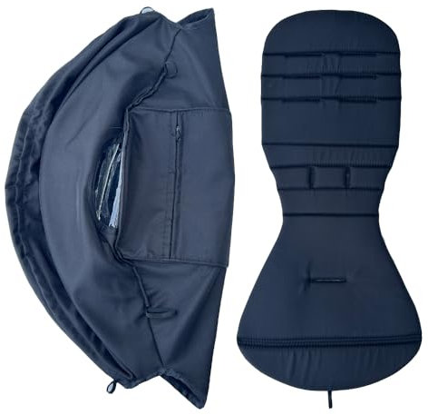Colu Kid Kinderwagen-Zubehör-Ersatzset Markisen und die Kissen kompatibel mit YOYO 2 und YOYO+ Kinderwagen, doppellagiger wasserdichter Stoff (Schwarz)