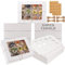 SHUESS 24 Pack Cupcake Boxes 12 Hole with Clear Window - White Cup Cake Boxes - 32.5 x 24.8 x 9 cm Dessert Box with Removable Inserts, Strings and Labels