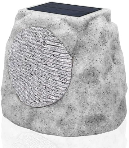 Postlucky Outdoor Rock Bluetooth Speakers Waterproof Solar Powered Wireless Rock Speakers Outdoor Waterproof with Lights RGB and TWS Pair All Weather for Outside Patio Deck Pool Garden BBQ