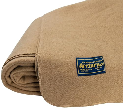 Arcturus Bighorn Decke aus 100% Schurwolle, Queen-Size (Leinen)