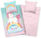 Aminata kids Bettwäsche 135x200 Kinder Mädchen Baumwolle Einhorn türkis Wende-Kinder-Bettwäsche-Set Regenbogen Unicorn Pferde-Motiv Tiere Tier-Motive Einhörner