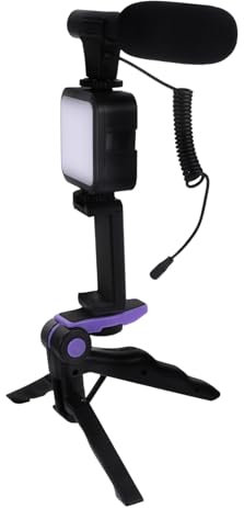 Angoily Selfie Ring Light Phone Holder Tripod Stand Led Fill Light Kit Microphone Clip for Video Recording