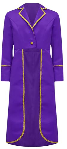 Eandarui Kids Unisex Medieval Vintage Costume Renaissance Steampunk Jacket Coat Victorian Frock Coat Purple 12 Years