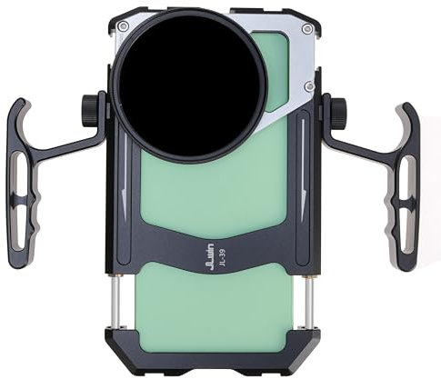 FocusFoto Cage de téléphone universelle avec filtre ND variable de 67 mm, kit de montage vidéo pour smartphone avec deux poignées, étui stabilisateur de vlogging pour vidéomaker