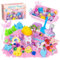 snookids Einhorn Sandspielzeug Set, Zaubersand mit Natürlichem Bienenwachs 690g, Spielsand 24 Sandformen, 3 Einhorn, Sandmuschel mit Deckel, Sensorische Spielzeug für Kind ab 3 4 5 6 7 8 9