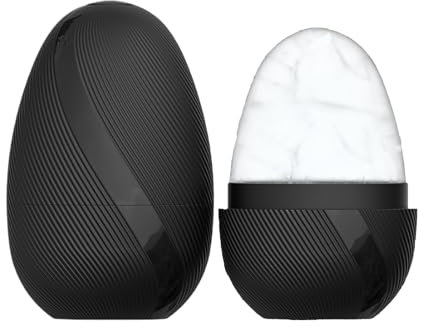 Kzouenzu Ice Roller, Ice Roller Gesicht, Eis Gesichtsroller Silikon Wiederverwendbares, Gesicht Straffung, Hautpflege, Verbessert Die Hautelastizität [Schwarz]