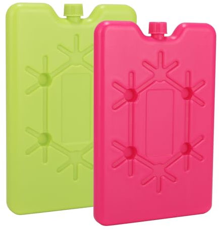 Kühlakkus für Kühltasche, 2 Stück Kühlakku Klein Wiederverwendbar, Tragbar Kühlakkus Flach, Kühlakkus für Kühltasche Klach für Picknick Angeln Reisen Camping Outdoor-Aktivitäten (Grün + Rosenrot)