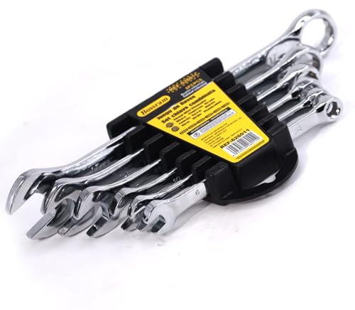 Tutee Set Chiavi Combinate, Set di 6 Chiavi Inglesi Combinate con Forchetta e Anello da 6-17 mm con Supporto (Set da 6 pezzi (6-17 mm))