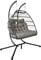 Double Seats Foldable Rattan Swing Chair Hammock with Steel Stand Weather-Resistant Hanging Chair for Patio Garden Indoor Outdoor (Double Grey Ratten Hanging Chair with Dark Grey Cushion)
